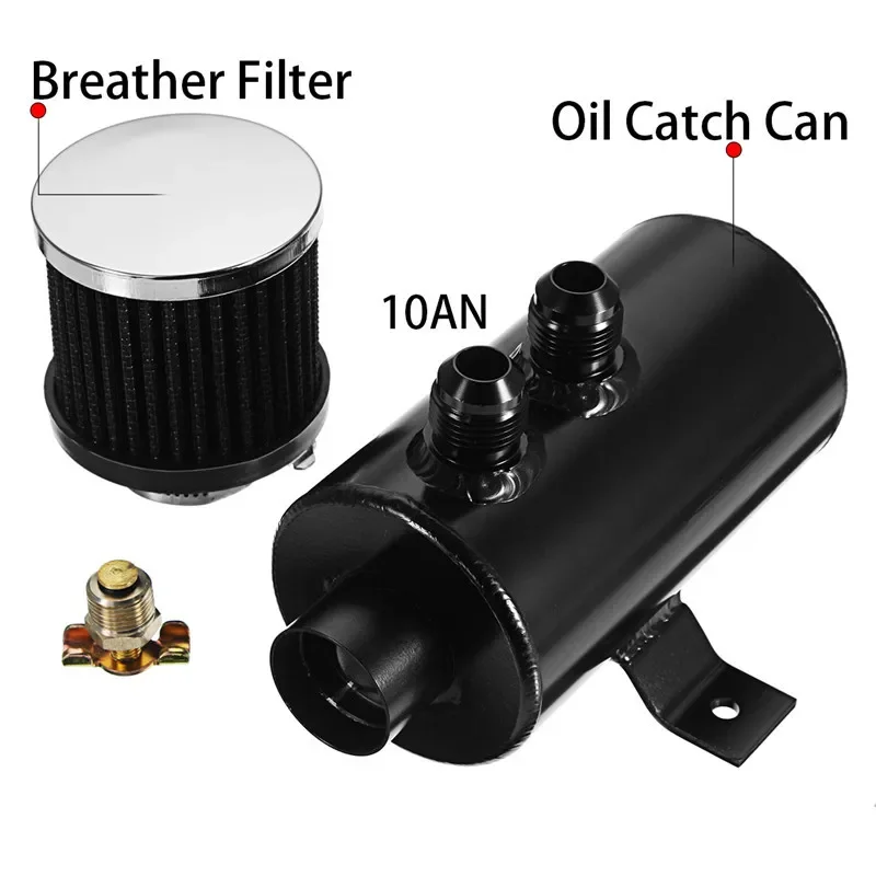 ユニバーサル0.75Lアルミ製バッフル付きエンジンオイルキャ - Oil Drain Tank のレビューと価格