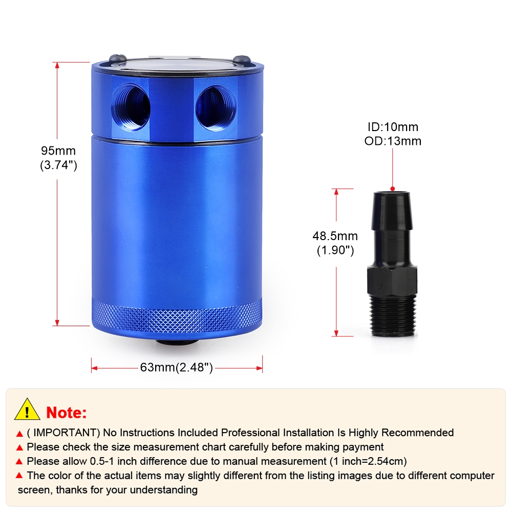 オイルキャッチ缶 バッフル付きアルミ製 2ポート リザーバー - Oil Drain Tank のレビューと価格