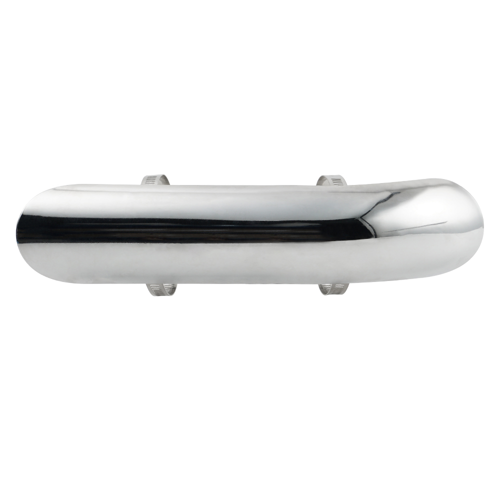 クロームカーブオートバイエキゾーストパイプヒートシールドカバ - Exhaust Pipe Expander のレビューと価格